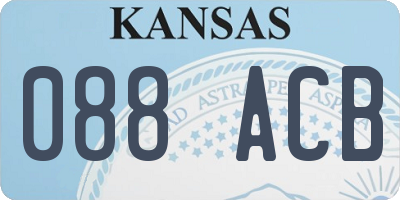KS license plate 088ACB