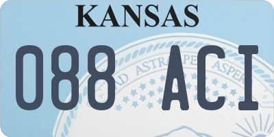 KS license plate 088ACI