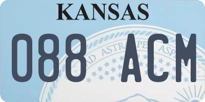KS license plate 088ACM