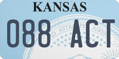 KS license plate 088ACT