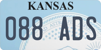 KS license plate 088ADS