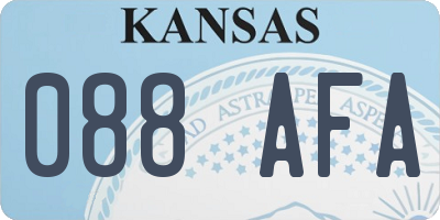 KS license plate 088AFA