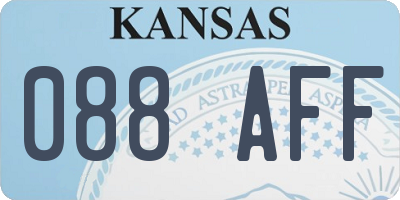 KS license plate 088AFF