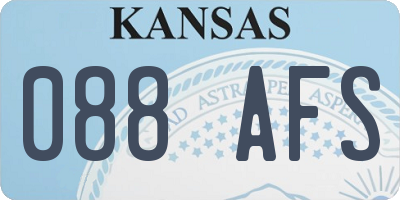 KS license plate 088AFS