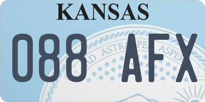 KS license plate 088AFX
