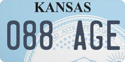 KS license plate 088AGE