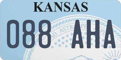 KS license plate 088AHA