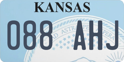 KS license plate 088AHJ