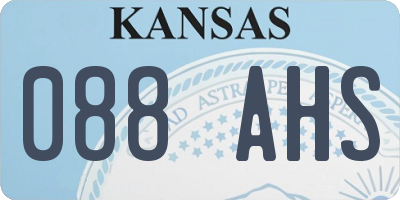 KS license plate 088AHS