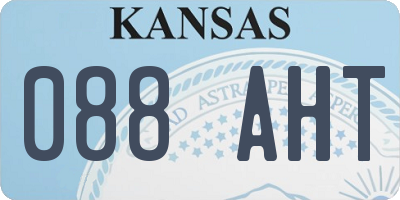 KS license plate 088AHT