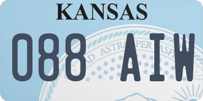 KS license plate 088AIW
