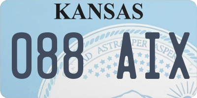KS license plate 088AIX