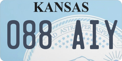 KS license plate 088AIY