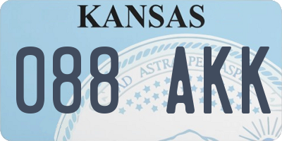 KS license plate 088AKK