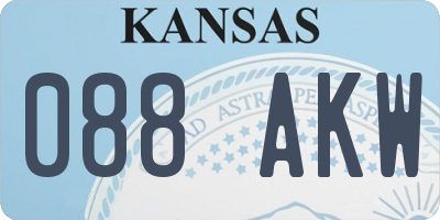 KS license plate 088AKW