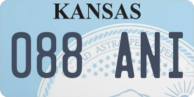KS license plate 088ANI
