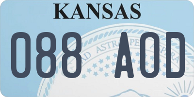 KS license plate 088AOD