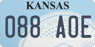 KS license plate 088AOE