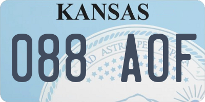 KS license plate 088AOF