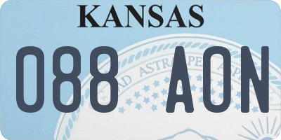 KS license plate 088AON