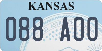 KS license plate 088AOO