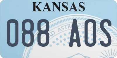 KS license plate 088AOS