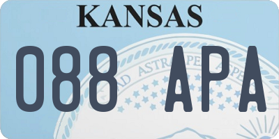 KS license plate 088APA