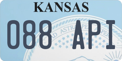 KS license plate 088API
