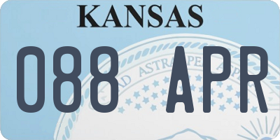 KS license plate 088APR