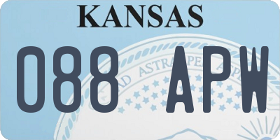 KS license plate 088APW