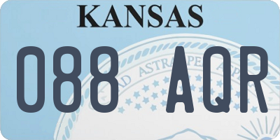 KS license plate 088AQR
