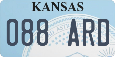 KS license plate 088ARD