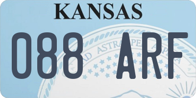 KS license plate 088ARF