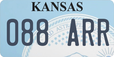 KS license plate 088ARR
