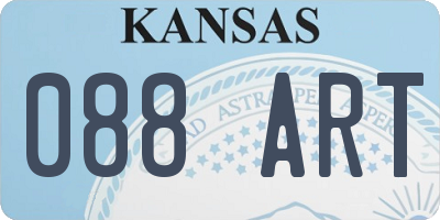 KS license plate 088ART