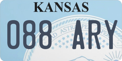 KS license plate 088ARY