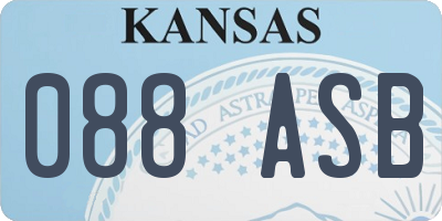 KS license plate 088ASB