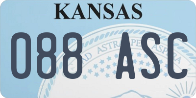 KS license plate 088ASC