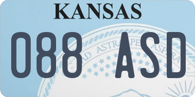 KS license plate 088ASD