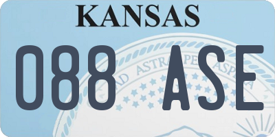 KS license plate 088ASE