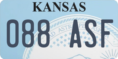 KS license plate 088ASF