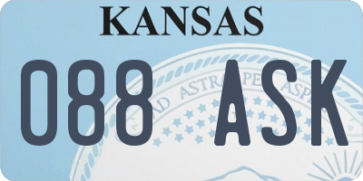 KS license plate 088ASK