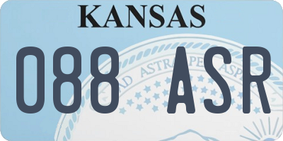 KS license plate 088ASR