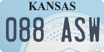 KS license plate 088ASW