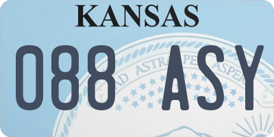 KS license plate 088ASY