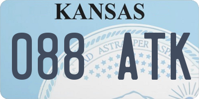 KS license plate 088ATK