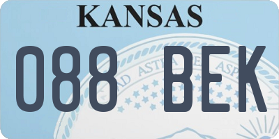 KS license plate 088BEK