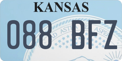KS license plate 088BFZ