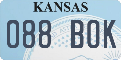 KS license plate 088BOK
