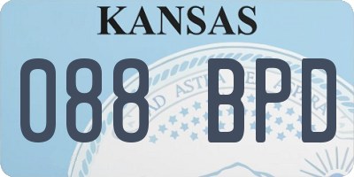 KS license plate 088BPD
